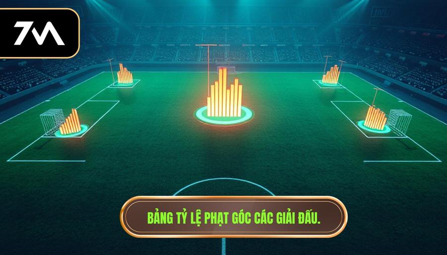 Bảng tỷ lệ phạt góc các giải đấu.